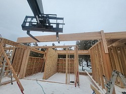 roof beams for setting rafters