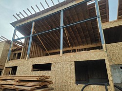 custom home hand cut rafters steel frames for wood framing windows